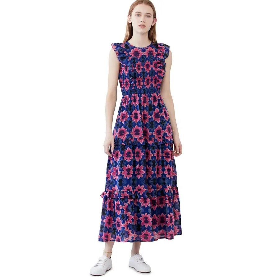 Banjanan Iris Dress Shibori Clamp Dye Blue Print Size Xs